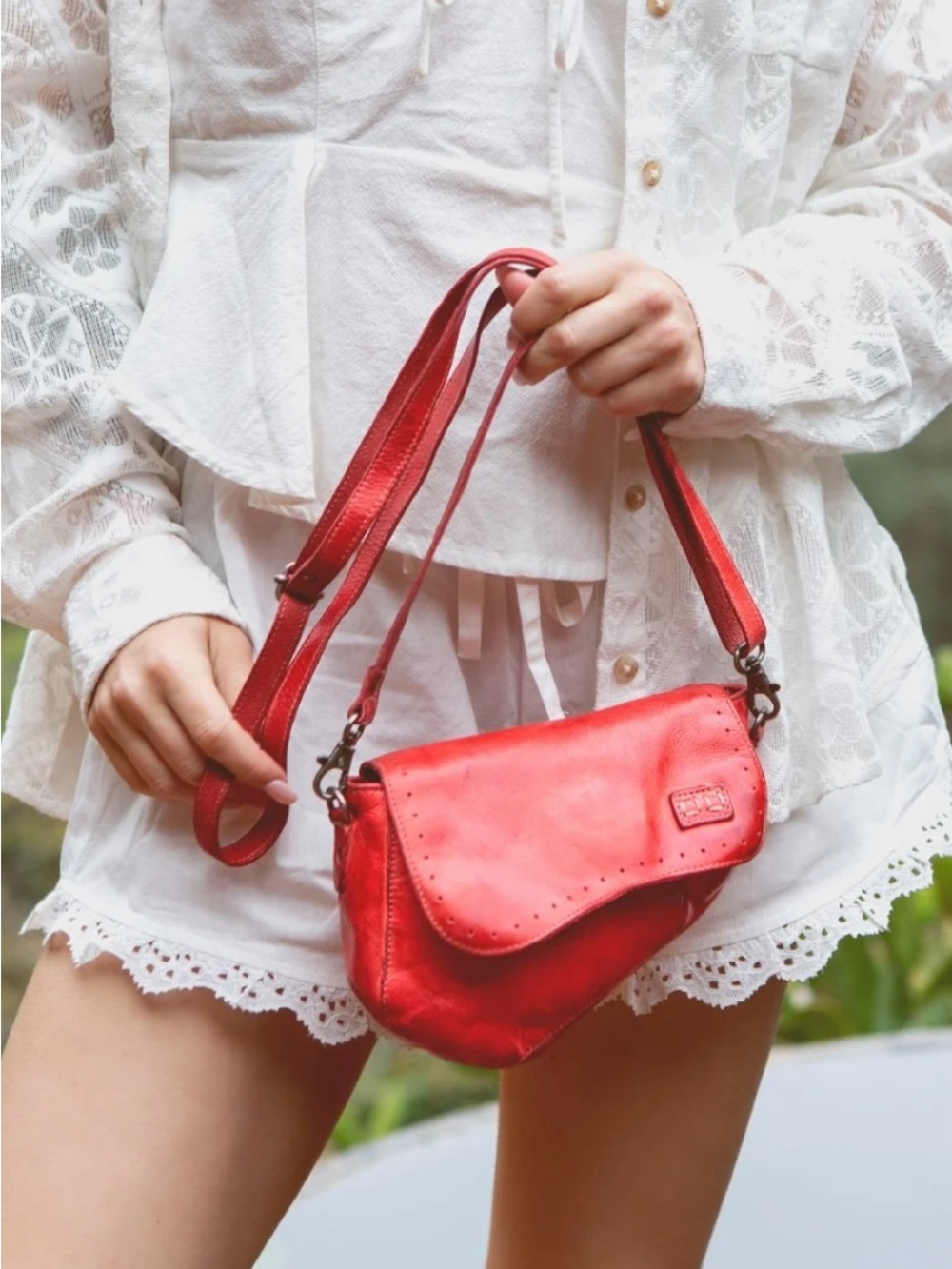Bed Stu x Free People Priscilla Crossbody Bag NWT RT $198 Indie Red Dip Dye